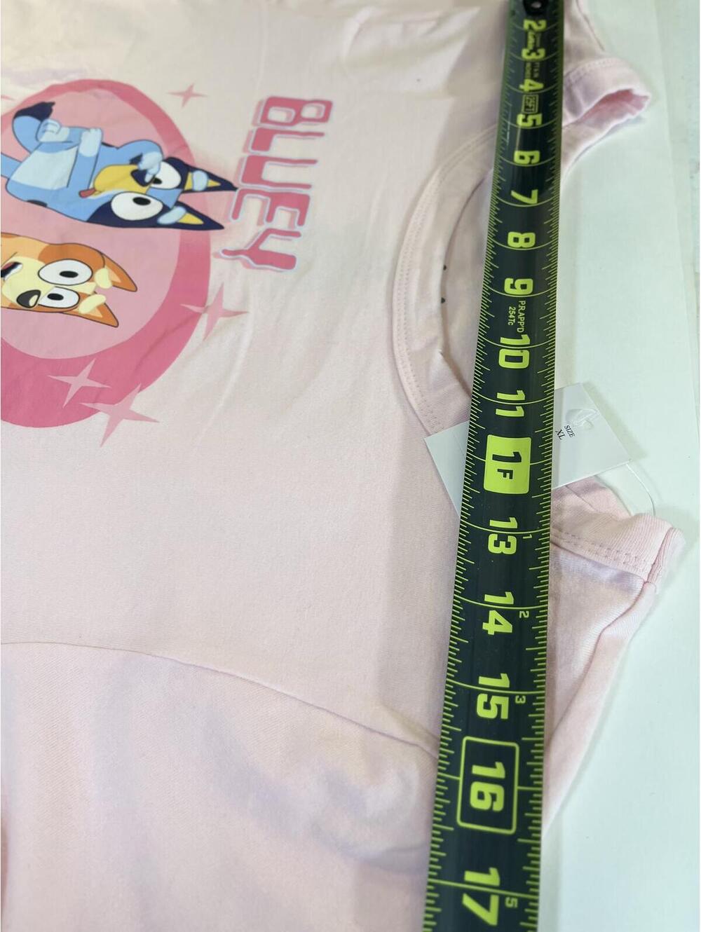 Girls Bluey Bingo Graphic T-Shirt Light Pink Cropped Fitted Short Sleeve NEW - Picture 6 of 9